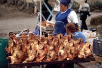 Fried pigs' heads, Saquisili